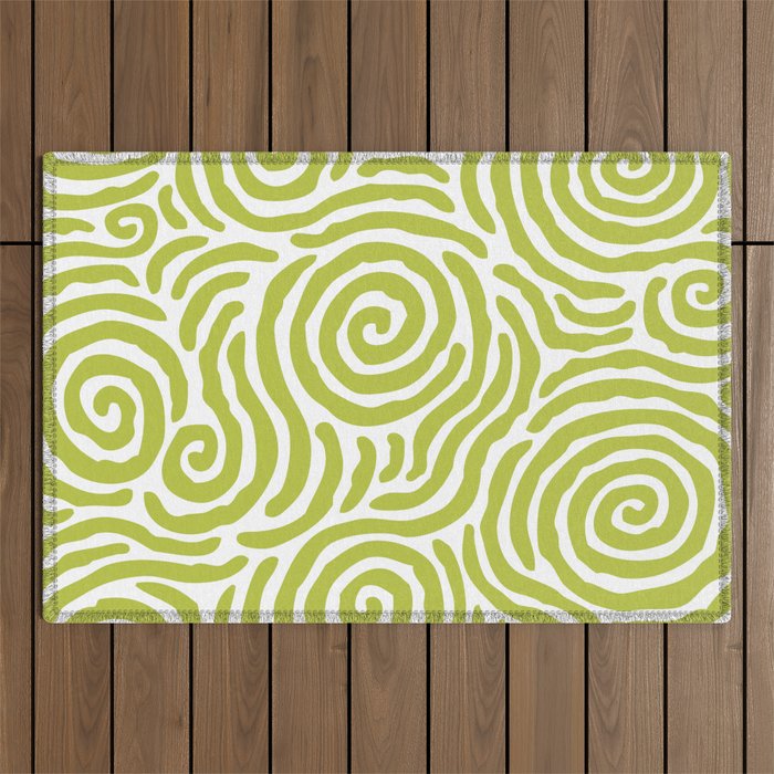 Ripple Effect Pattern Chartreuse Outdoor Rug Gallery Image 1