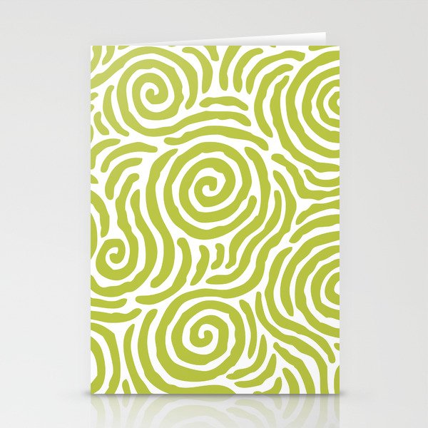 Ripple Effect Pattern Chartreuse Stationery Card Gallery Image 1