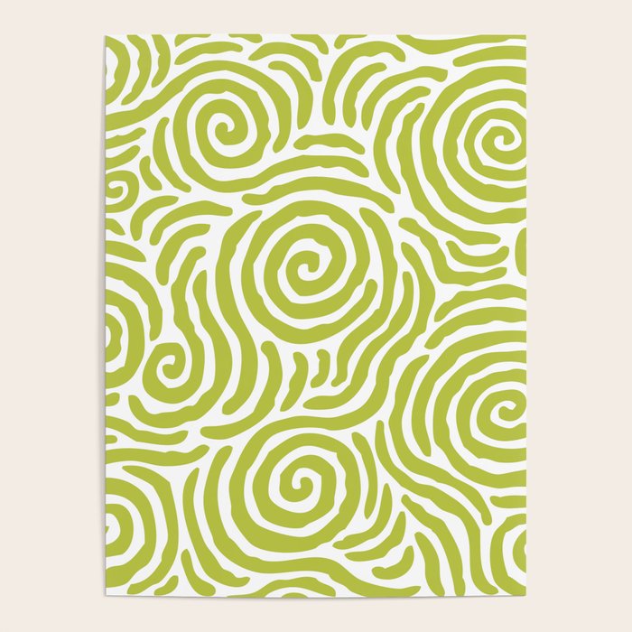 Ripple Effect Pattern Chartreuse Poster Gallery Image 4