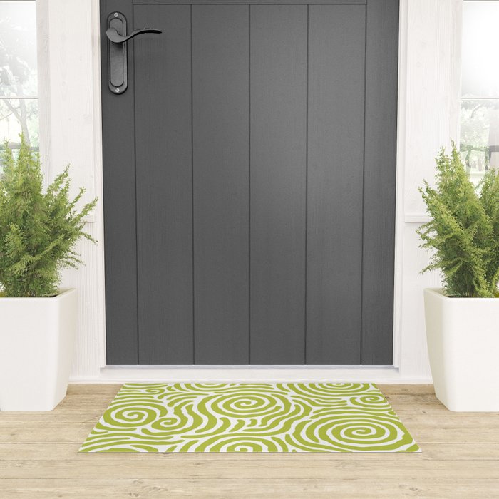 Ripple Effect Pattern Chartreuse Welcome Mat Gallery Image 3
