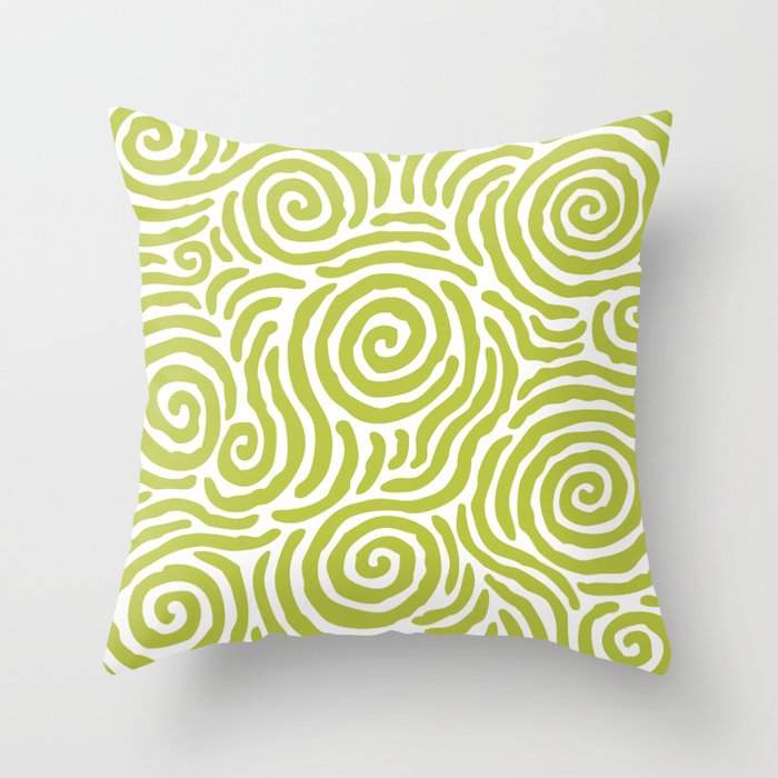 Ripple Effect Pattern Chartreuse Throw Pillow Gallery Image 6