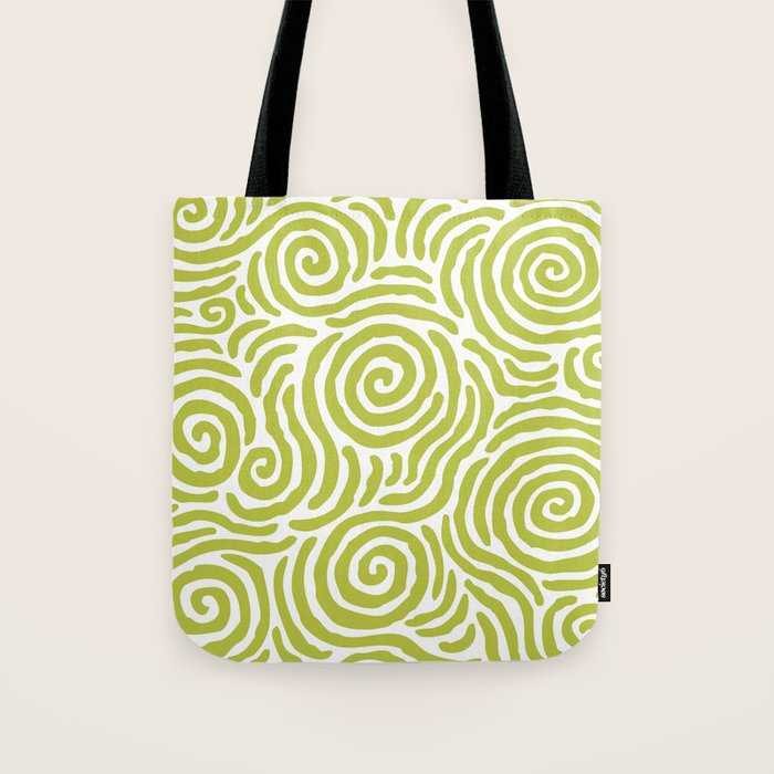 Ripple Effect Pattern Chartreuse Tote Bag Gallery Image 1
