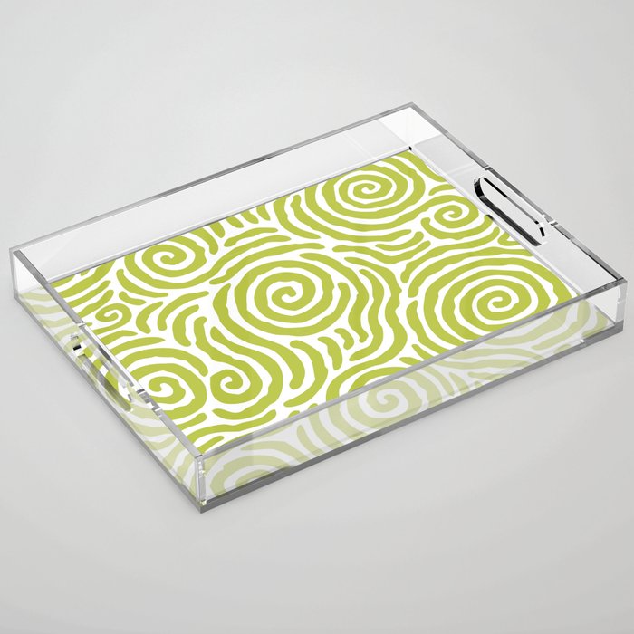 Ripple Effect Pattern Chartreuse Acrylic Tray Gallery Image 1