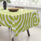 Ripple Effect Pattern Chartreuse Tablecloth Gallery Image 3