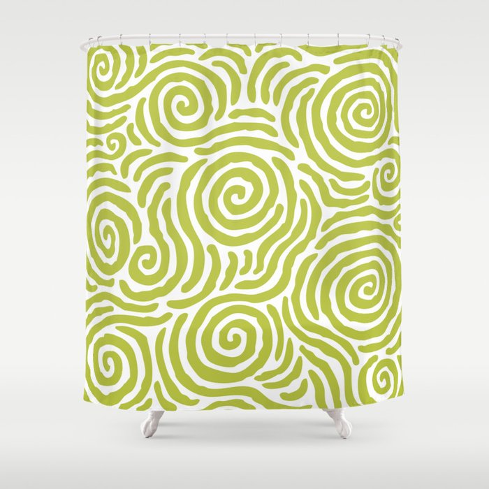 Ripple Effect Pattern Chartreuse Shower Curtain Gallery Image 1