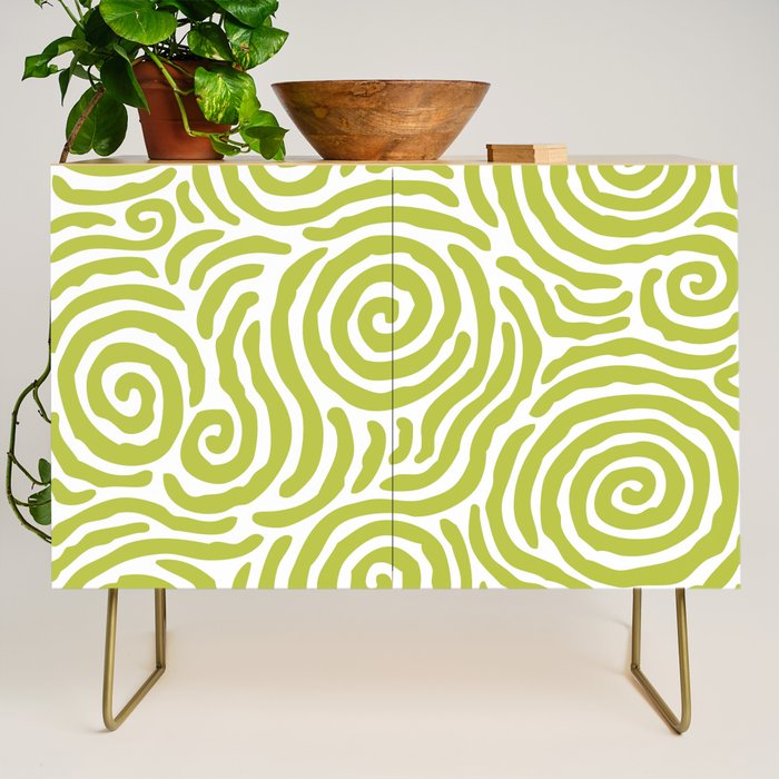 Ripple Effect Pattern Chartreuse Credenza Gallery Image 1