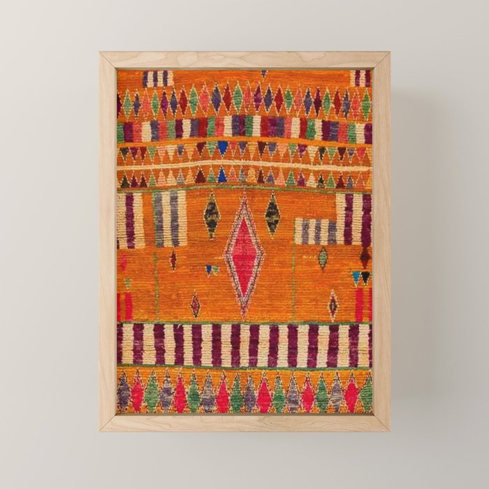 Orange Traditional Moroccan Design Mini Art Print Gallery Image 1