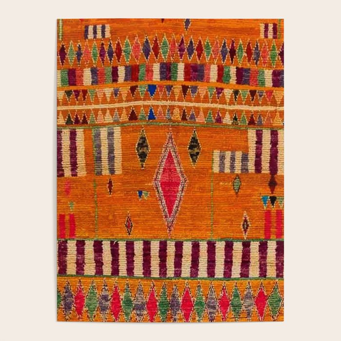 Orange Traditional Moroccan Design Poster Gallery Image 4