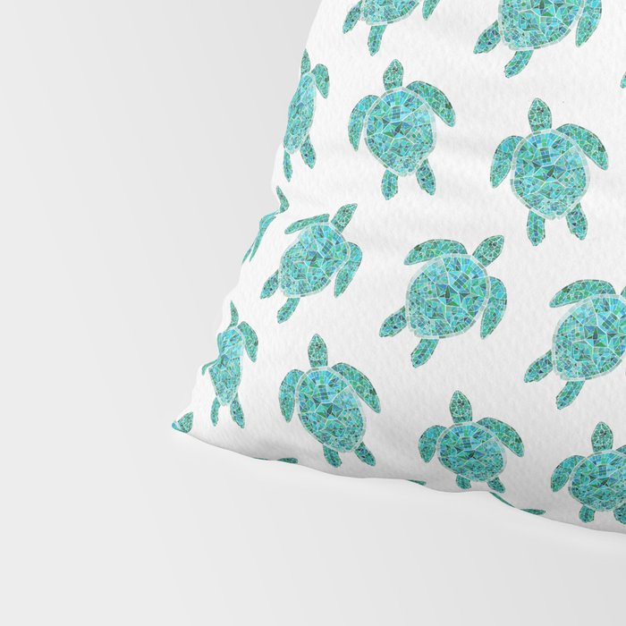 Mosaic Watercolor Sea Turtle Pillow Sham Gallery Image 4