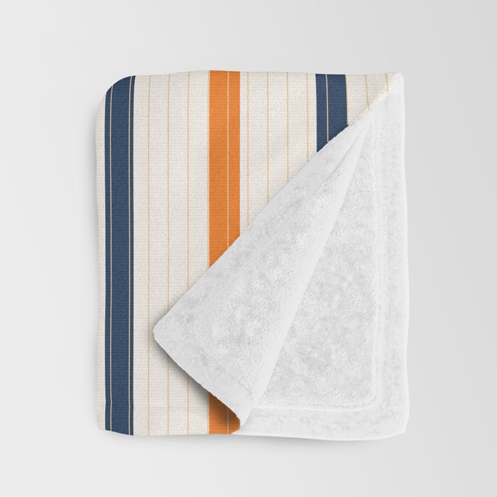 Abstract Shapes 76 in Orange and Navy Blue (Moon Phase Geometric Abstraction) Throw Blanket Gallery Image 3