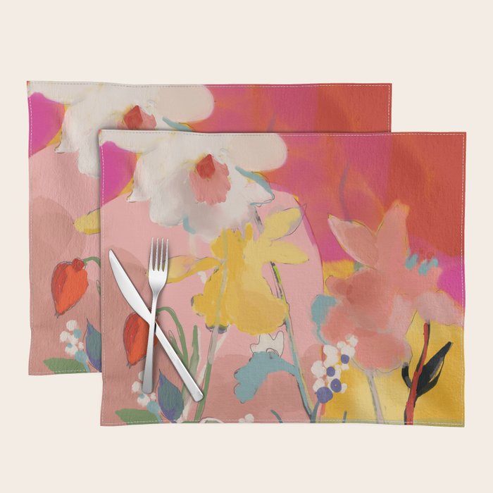 blooming abstract pink Placemat Gallery Image 1