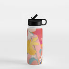 blooming abstract pink Water Bottle Gallery Image 1