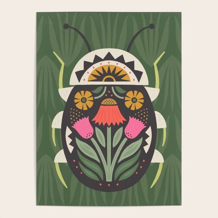 Folk Art Beetle Poster Gallery Image 1