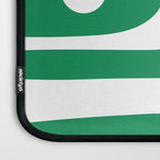 Mid-Century Modern Piquet Minimalist Abstract in Kelly Green and White Laptop Sleeve Gallery Image 3