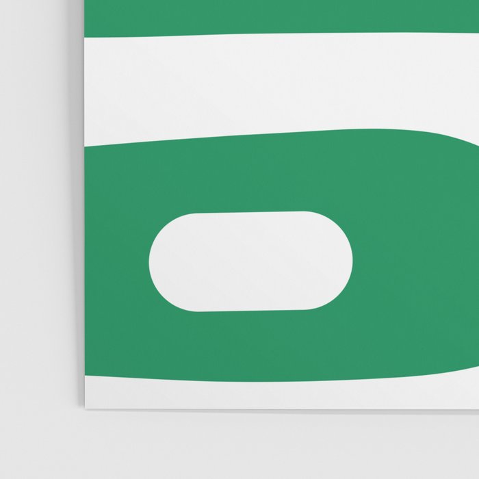 Mid-Century Modern Piquet Minimalist Abstract in Kelly Green and White Poster Gallery Image 3