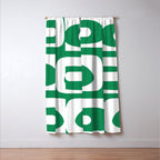 Mid-Century Modern Piquet Minimalist Abstract in Kelly Green and White Window Curtain Gallery Image 3