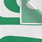 Mid-Century Modern Piquet Minimalist Abstract in Kelly Green and White Wall Tapestry Gallery Image 3
