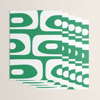 Mid-Century Modern Piquet Minimalist Abstract in Kelly Green and White Wrapping Paper Gallery Image 3