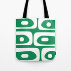 Mid-Century Modern Piquet Minimalist Abstract in Kelly Green and White Tote Bag Gallery Image 1