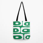 Mid-Century Modern Piquet Minimalist Abstract in Kelly Green and White Tote Bag Gallery Image 2