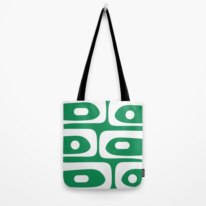 Mid-Century Modern Piquet Minimalist Abstract in Kelly Green and White Tote Bag Gallery Image 2