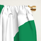 Mid-Century Modern Piquet Minimalist Abstract in Kelly Green and White Window Curtain Gallery Image 2