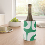 Mid-Century Modern Piquet Minimalist Abstract in Kelly Green and White Wine Chiller Gallery Image 4