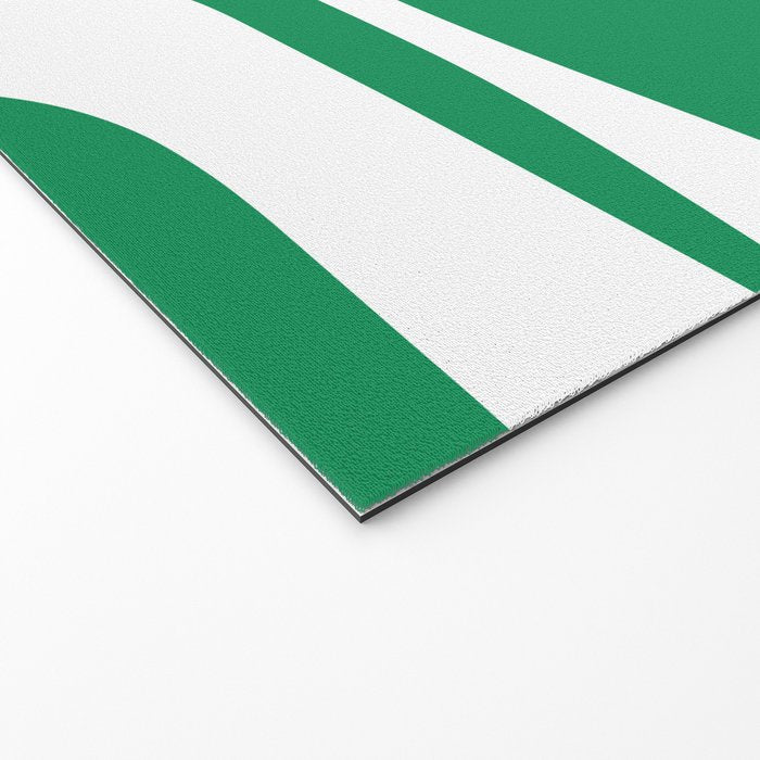 Mid-Century Modern Piquet Minimalist Abstract in Kelly Green and White Welcome Mat Gallery Image 2