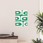 Mid-Century Modern Piquet Minimalist Abstract in Kelly Green and White Poster Gallery Image 2