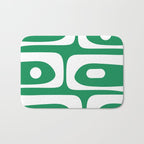 Mid-Century Modern Piquet Minimalist Abstract in Kelly Green and White Bath Mat Gallery Image 1