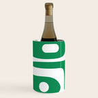 Mid-Century Modern Piquet Minimalist Abstract in Kelly Green and White Wine Chiller Gallery Image 2