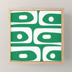 Mid-Century Modern Piquet Minimalist Abstract in Kelly Green and White Mini Art Print Gallery Image 1