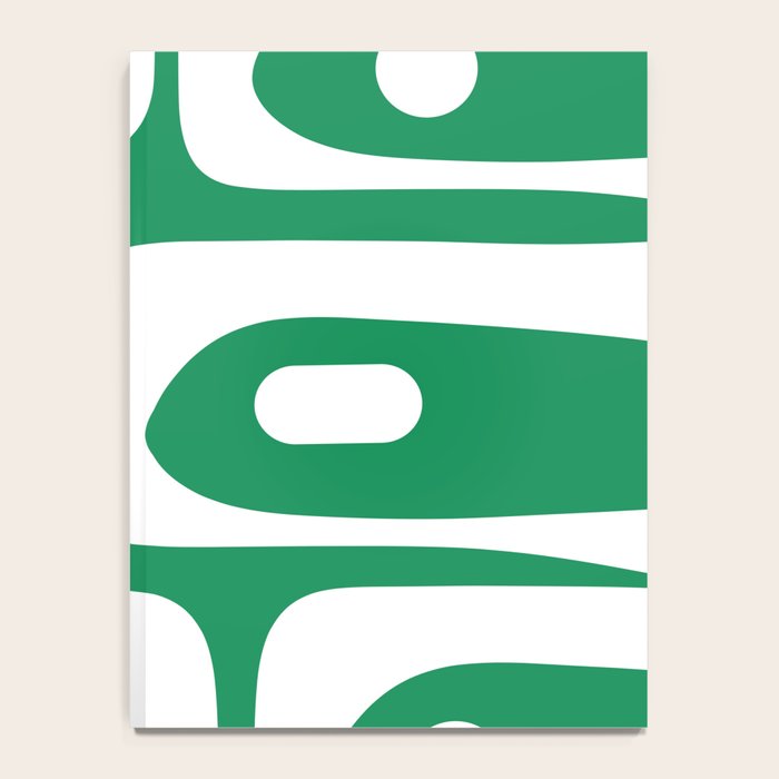 Mid-Century Modern Piquet Minimalist Abstract in Kelly Green and White Notebook Gallery Image 4
