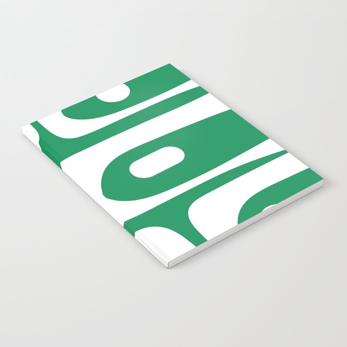 Mid-Century Modern Piquet Minimalist Abstract in Kelly Green and White Notebook Gallery Image 2