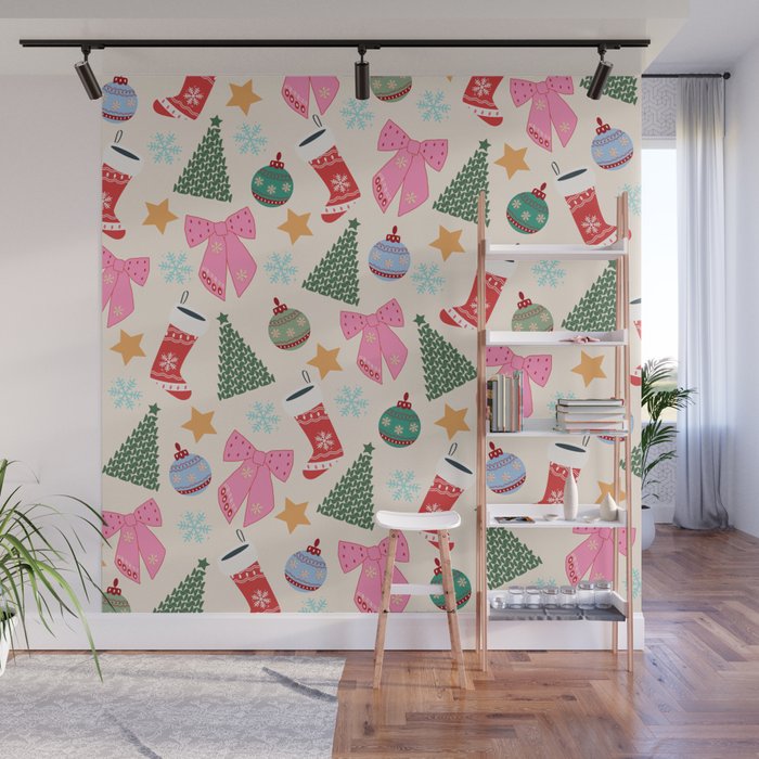Cute Christmas Wall Mural Gallery Image 1