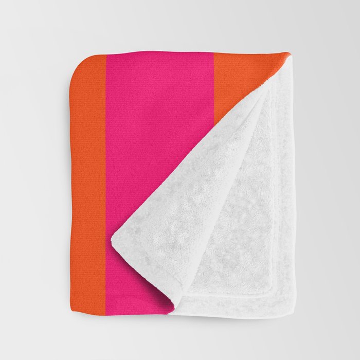 Bright Neon Pink and Orange Vertical Cabana Tent Stripes Throw Blanket Gallery Image 3
