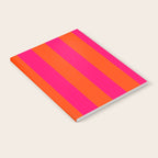Bright Neon Pink and Orange Vertical Cabana Tent Stripes Notebook Gallery Image 2
