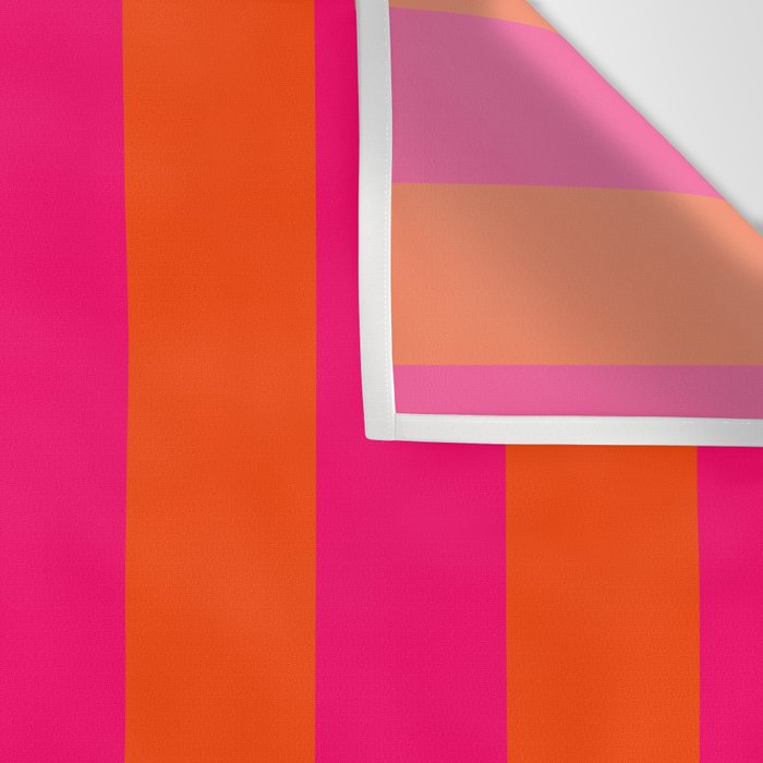 Bright Neon Pink and Orange Vertical Cabana Tent Stripes Wall Tapestry Gallery Image 3
