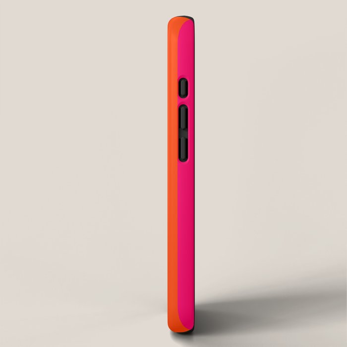 Bright Neon Pink and Orange Vertical Cabana Tent Stripes iPhone Case Gallery Image 2