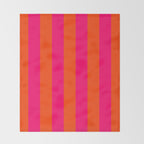 Bright Neon Pink and Orange Vertical Cabana Tent Stripes Throw Blanket Gallery Image 2