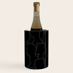 Black and white diverse people crowd pattern Wine Chiller Gallery Image 3