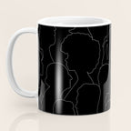 Black and white diverse people crowd pattern Coffee Mug Gallery Image 3