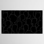 Black and white diverse people crowd pattern Tablecloth Gallery Image 2