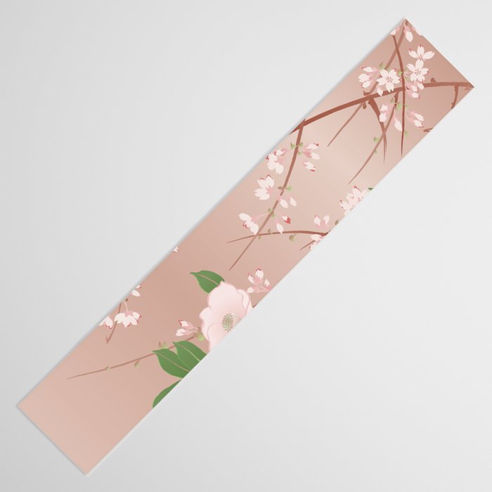 Japanese Spring Flowers Vintage Kimono Pattern Table Runner Gallery Image 3