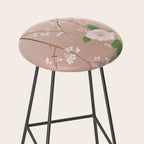 Japanese Spring Flowers Vintage Kimono Pattern Stool Gallery Image 2