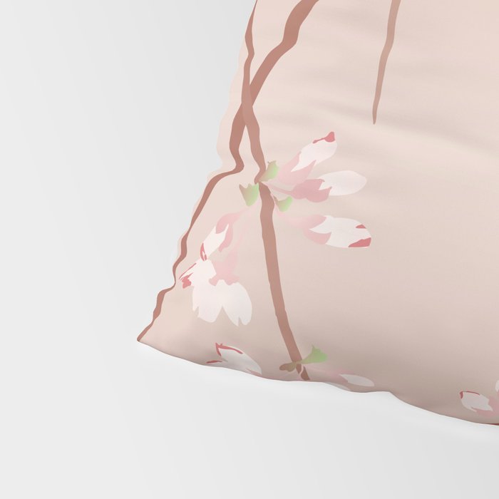 Japanese Spring Flowers Vintage Kimono Pattern Pillow Sham Gallery Image 4