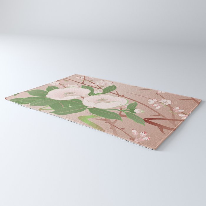 Japanese Spring Flowers Vintage Kimono Pattern Rug Gallery Image 3