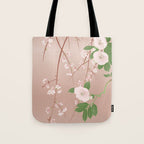 Japanese Spring Flowers Vintage Kimono Pattern Tote Bag Gallery Image 1