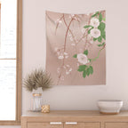Japanese Spring Flowers Vintage Kimono Pattern Wall Tapestry Gallery Image 2
