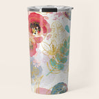 Golden flowers Travel Mug Gallery Image 1